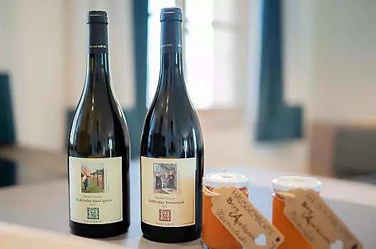 Sauvignon a Vernatsch z vlastního pěstování