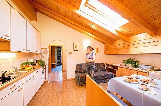 Obytná kuchyn v rekreacním apartmánu Tisens