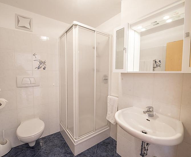 Bad mit Dusche Ferienwohnung 1