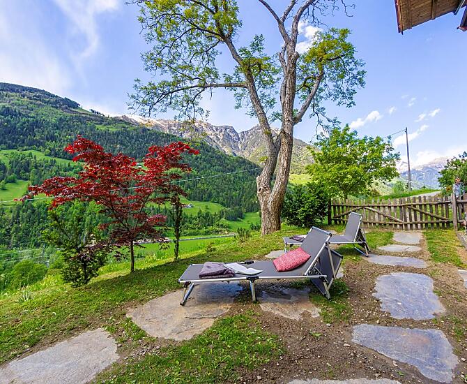 Die Terrasse in der Schildhofsuite lädt zum Verweilen ein.