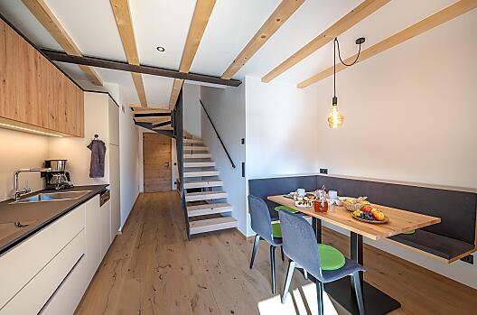 Kuchyně v rekreačním apartmánu Birne.